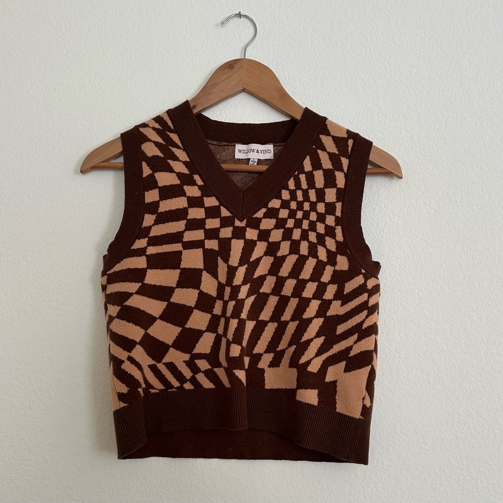🤎 Checkered Sweater Vest Y2K
